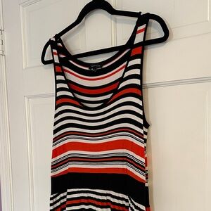 SPENSE Black White Striped Scoop Neck Tank Size XL